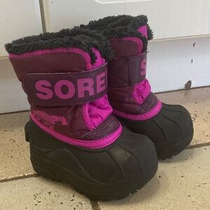 Sorel Fuchsia and Black Kids' Boots